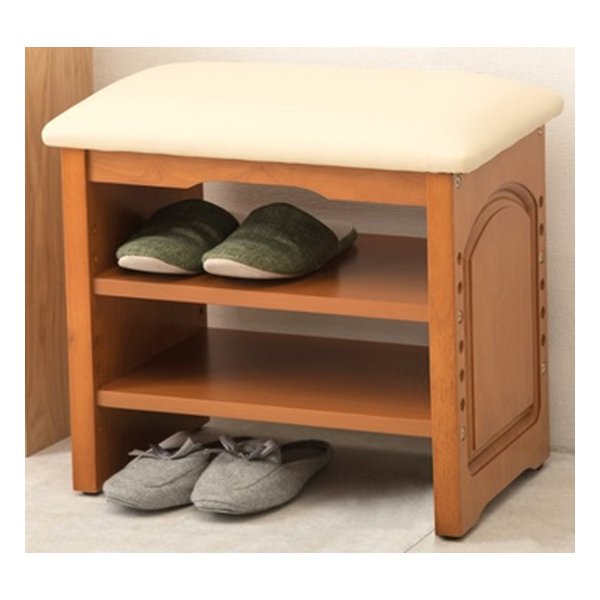 玄関ベンチ 幅41×奥行31×高さ43×座面高4 VH-7100LBR