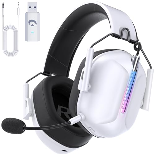 ゲーミングヘッドセット【2.4G USBアダプター/Bluetooth 5.2/有線】3WAYワイヤレス ヘッドセット低遅延ゲームヘッドセット 40H再生 無線ゲーミングヘッドホン 着脱式マイク/ミュ