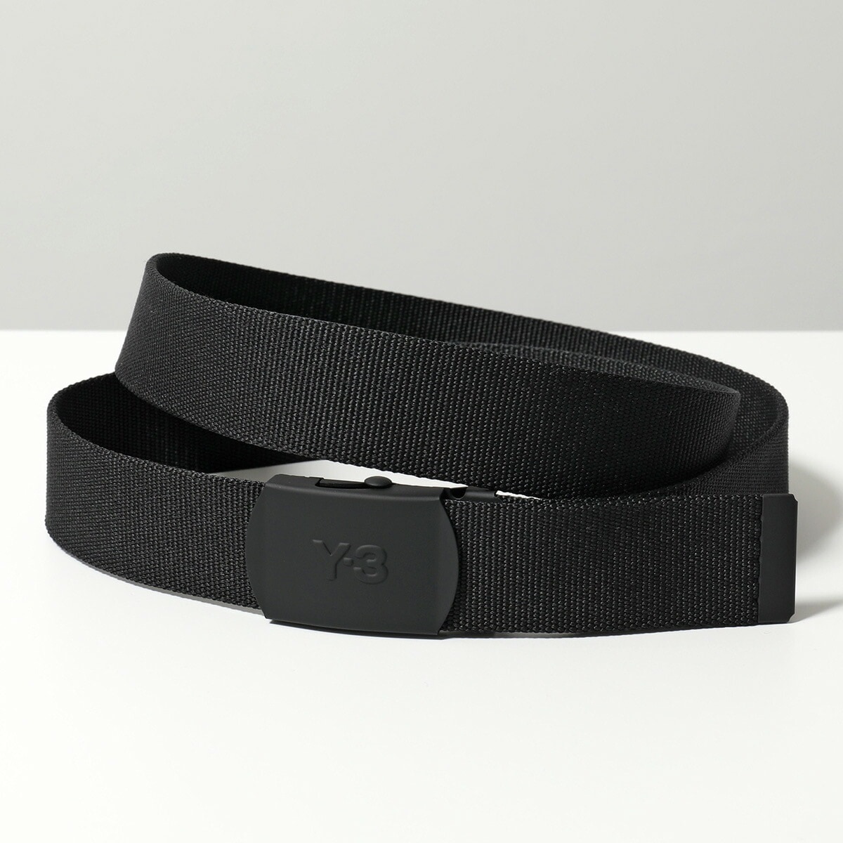 Y-3 ワイスリー ベルト KA2308 メンズ ポリエステル ジャガードウェビング メタルバックル ロゴ BLACK