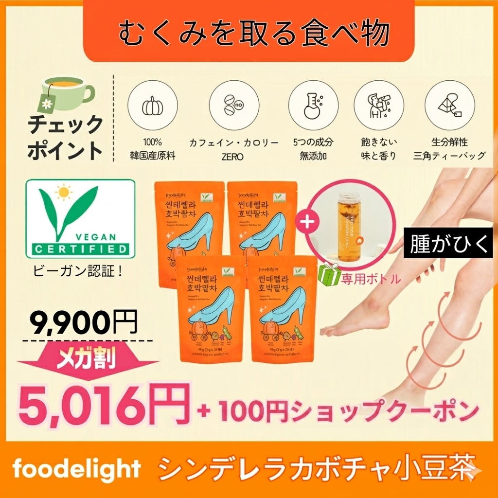 [公式] 3+1+専用ボトル贈呈！！ むくみ解消 湯飲み茶 かぼちゃ茶 韓国の妊婦さんがよく飲むお茶 デカフェインゼロ カロリー 2g 大容量x80ティーバッグ（4パック+ボトル）