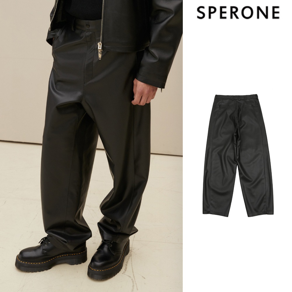 [SPERONE] Curved Leather Pants Man