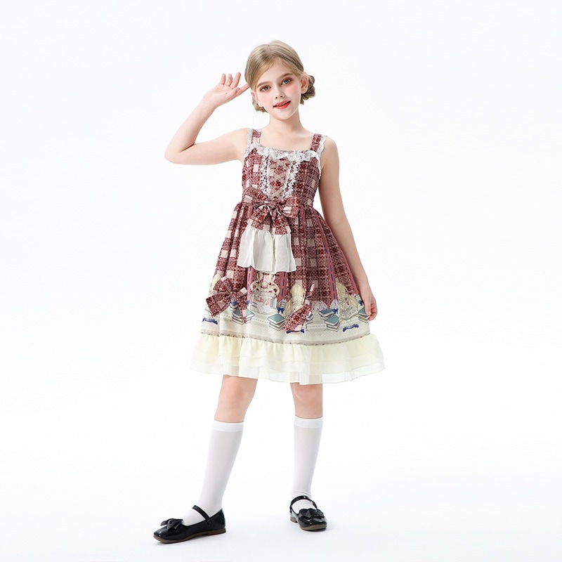 2025年 田園風 ファーム 子供用 サスペンダースカート ロリータ プリンセススカート ハワイアン ホリデー 子供服 女の子 ドレス
