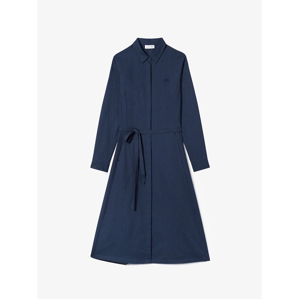 ラコステ女性用フランネル織りロングドレス EF896E-54N HDE Q2NEF896E-54NHDE