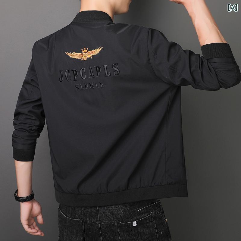 メンズ ファッション ジャケット 春秋 トレンド 刺繍 大きいサイズ 野球 ユニフォーム カジュアル ジャケット