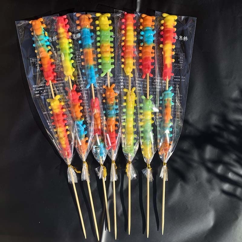 新しい発売日 おいしいおやつ 70/140Pcs バウンスムカデグミキャンディ串グミフルーツグミ 子供の日のギフト 誕生日プレゼントおいしいおやつ