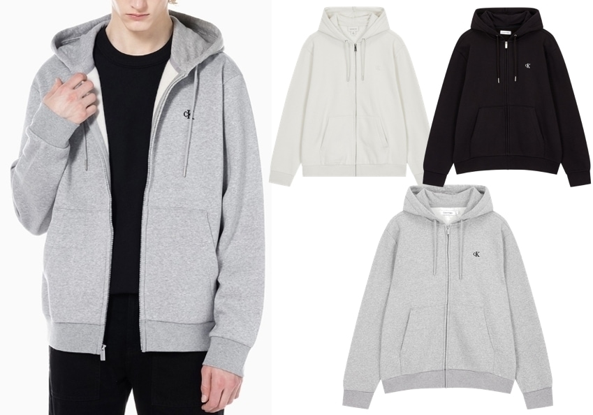 Archive Logo Fleece Hood Zip-Up (40QM434)