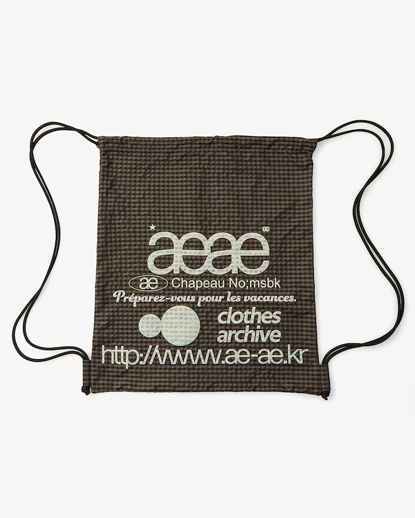 人気カラーストリングバッグ【AEAE】WEB LOGO DOT GYM SACK MUSINSA公式 | AEAE WEB LOGO DOT GYM SACK [GREY]