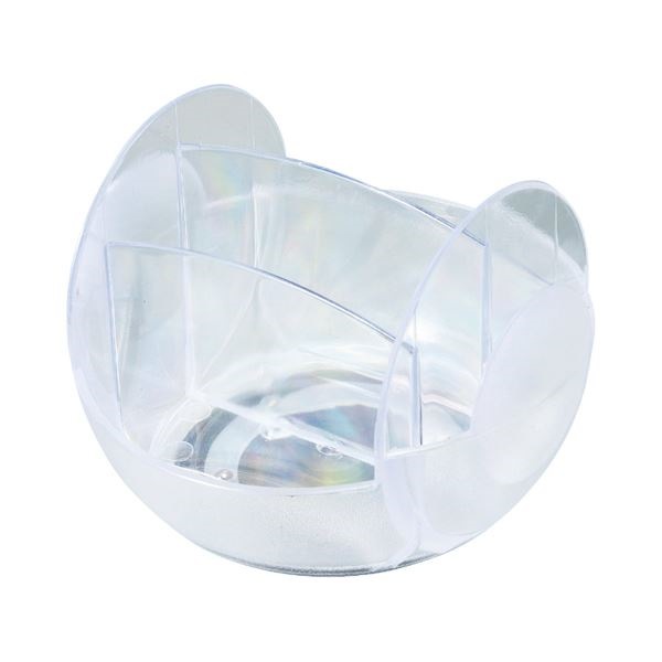 （まとめ） TANOSEE回転式デスクオーガナイザー 直径151H111mm クリア 1個 10セット