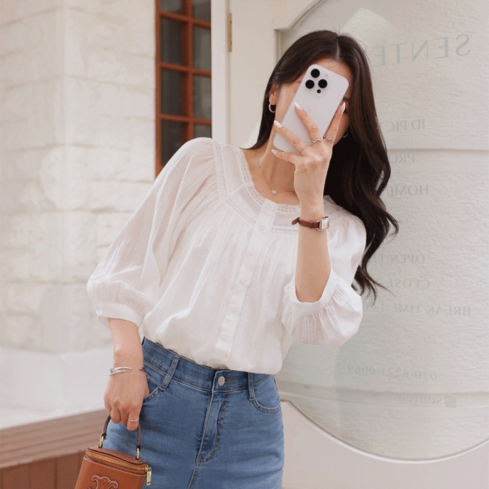 クリックアンファニー セランシェリング レースブラウス