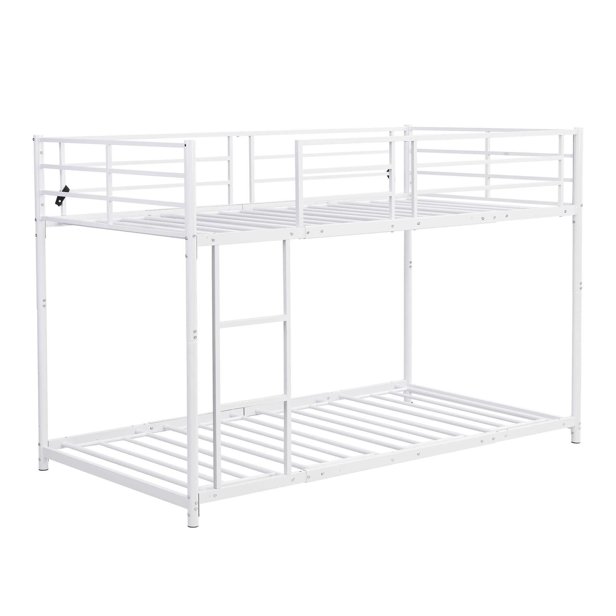 【国内発送】785【新作】【ホワイト】二段ベッド 2段ベッド スチール 耐震 ベッド シングル パイプベッド 2段ベット パイプ 金属製 頑丈 垂直はしご ロータイプ 2段ベッド 業務用二段ベッド 社