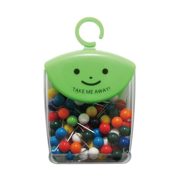 （まとめ）ミツヤ ツレテッテ マップピン頭径Φ6mm 針長10mm 10色アソート 350本[x5]