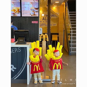 ハロウィーン子供マクドナルドポテト服男女童スターバックスショー衣装ショー服赤ちゃんcos