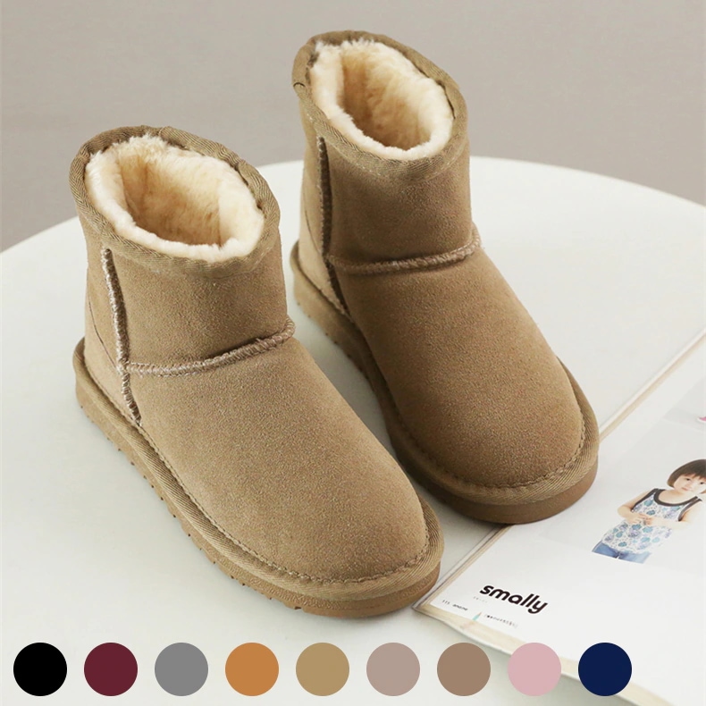 VMT19 韓国 ブーツ 牛革+ウール スノーブーツ ショート大人気 ブーツ ムートンブーツ 厚くて暖かい 本革 裏起毛 長靴 ブーツ レディース 冬のブーツ 靴 厚底ブーツ 秋 冬 韓国ファッション