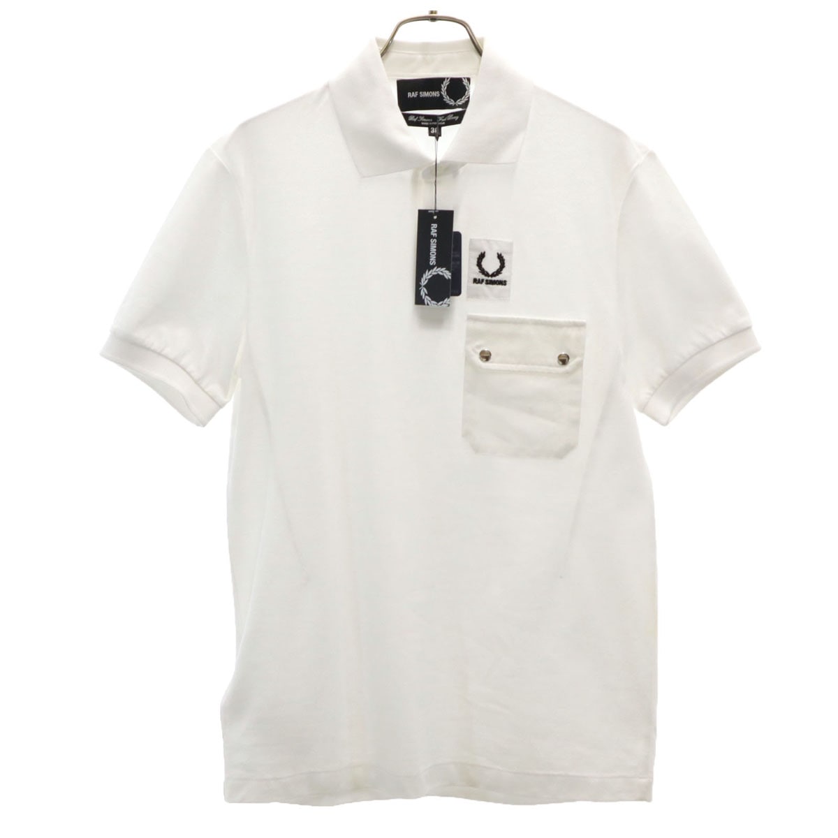 未使用 FRED PERRY フレッドペリー コラボ ポルトガル製 半袖 ポロシャツ 36 ホワイト メンズ 古着