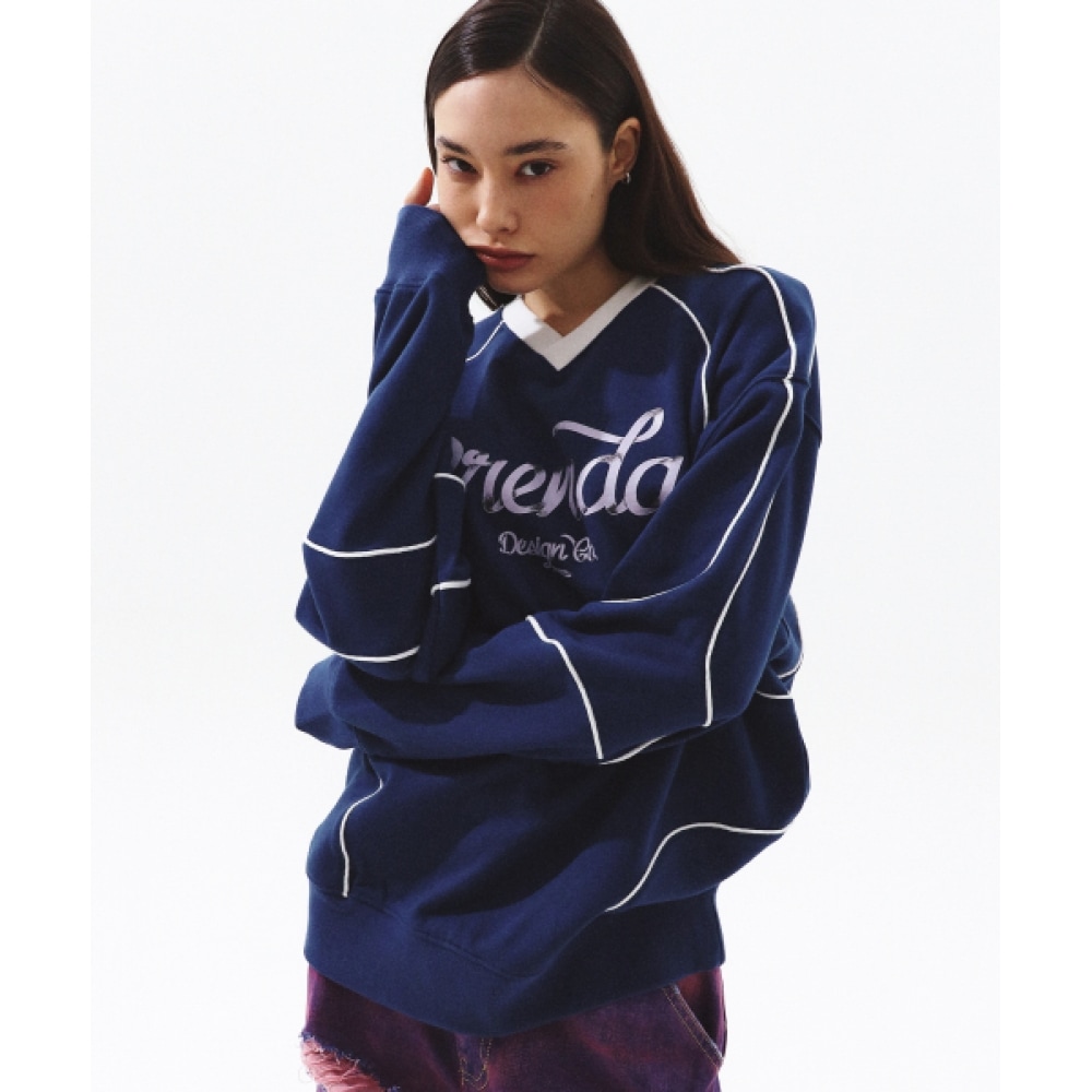 PRENDA リボンユニフォームスウェットディープブルー