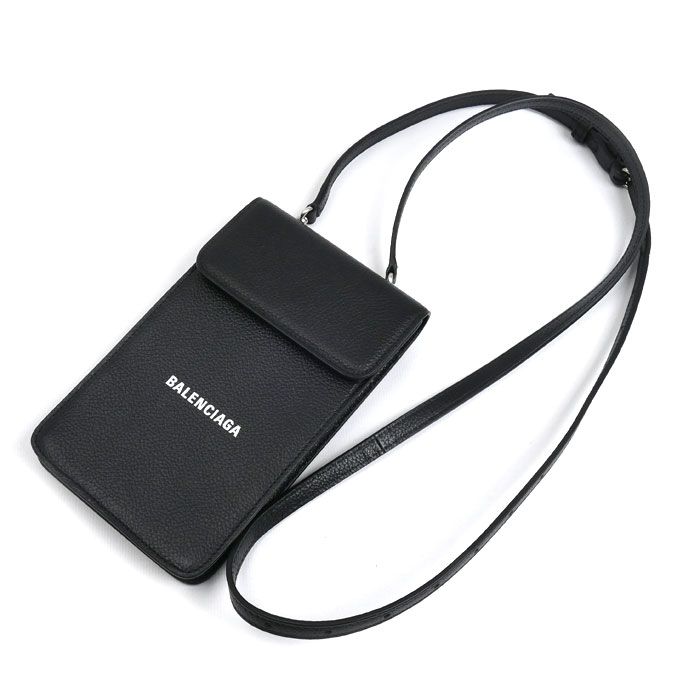 BALENCIAGA バレンシアガ CASH フォン&カードホルダー ショルダーバッグ ブラック 640536 ユニセックス 中古 美品