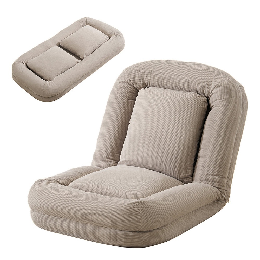 【国内即日発送】1人掛けソファー ソファーベッド 座椅子 6段調整可能 3WAY 1人掛け　2人掛け シンプル ベッド 折りたたみ フロアソファー 寝る 座る 可愛い外観 実用性 コンパクト　枕付き