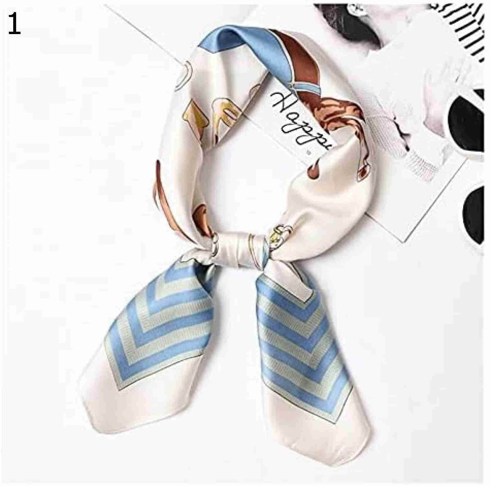 【20%OFFクーポン～】動物Deisgnサテンの女性スクエアスカーフレディースラップバンダナヘッドスカーフショールバッグアクセサリーハンカチ (Color : 1 Size : 70x70cm)