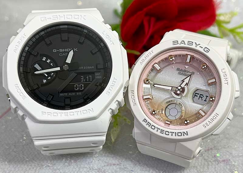 恋人たちのGショック ペアウオッチ G-SHOCK BABY-G ペア腕時計 カシオ 2本セット アナデジ 電池式 GA-2100-7AJF BGA-250-7A2JF 人気 婚約　夫婦 高