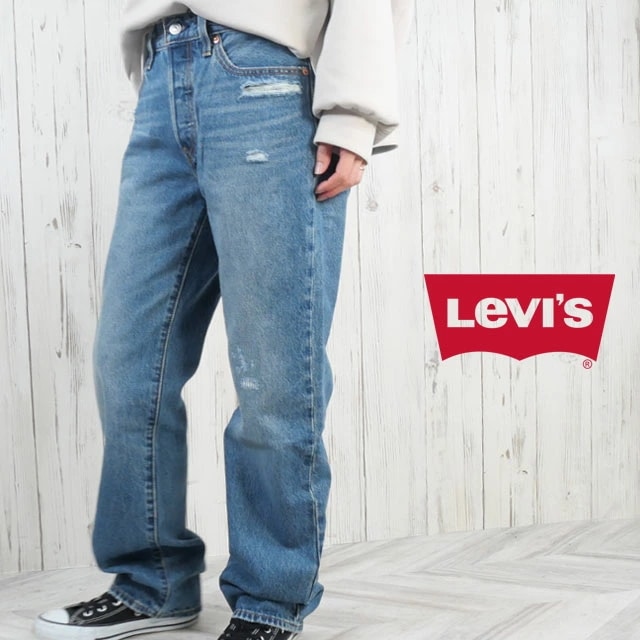 リーバイス 501 90S ジーンズ レディース a19590064 デニムパンツ 長ズボン ジーパン ダメージ加工 ボタンフライ ボトムス アパレル ユーズド加工 ルーズ ミディアムインディゴ 定番