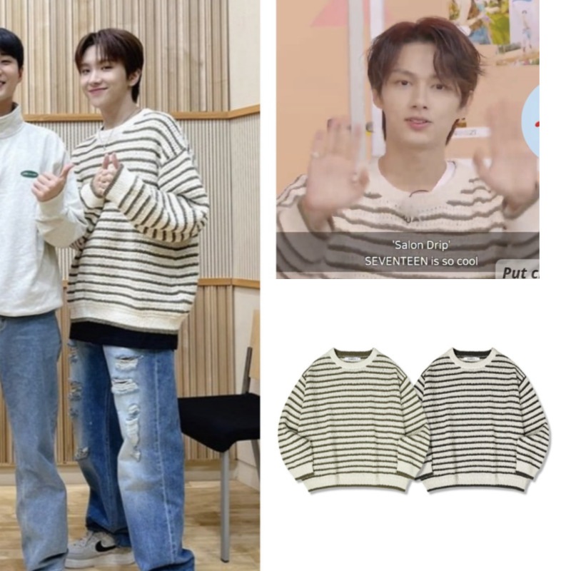 【SEVENTEEN ジュン,BOYNextDoor ウンハック着用】Didier Stripe Overfit Knit