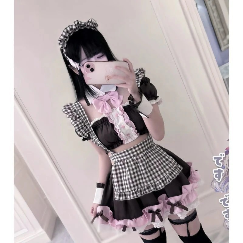 大人气急速発送CS制服メイド服セクシー風ショート丈トップスポンポンミニ着痩せ小柄スーツアイドル衣装 ロリータ