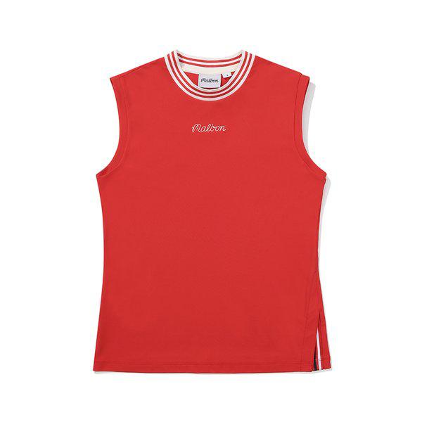 [マルボン公式] モックネック スリーブレス Tシャツ RED (WOMAN)
