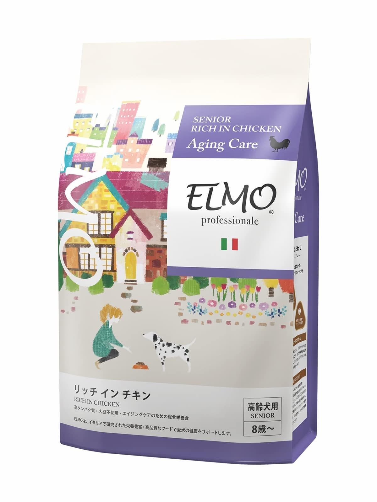ELMO エルモ 高齢犬用 シニア リッチ イン チキン 加齢による関節機能・健康維持に 8歳- ドッグフード ペットフード (3kg)