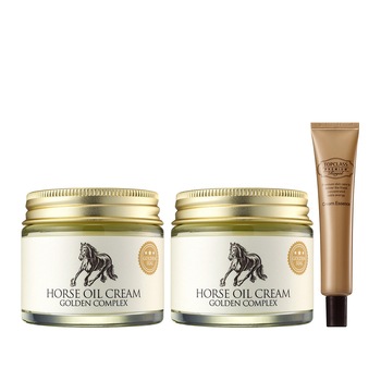 チャームゾーン 馬油 クリーム ゴールデンコンプレックス 70ml x 2 + プレミアムロイヤルクリームエッセンス 30ml