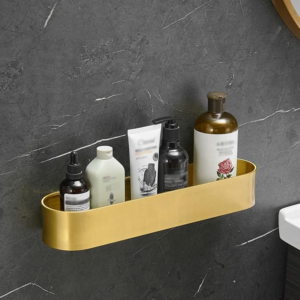 壁掛け 収納ラック アルミニウム浴室シェルフブラッシングゴールドシャンプーシェルフ壁に取り付けられた化粧品棚収納棚浴室アクセサリー 浴室収納