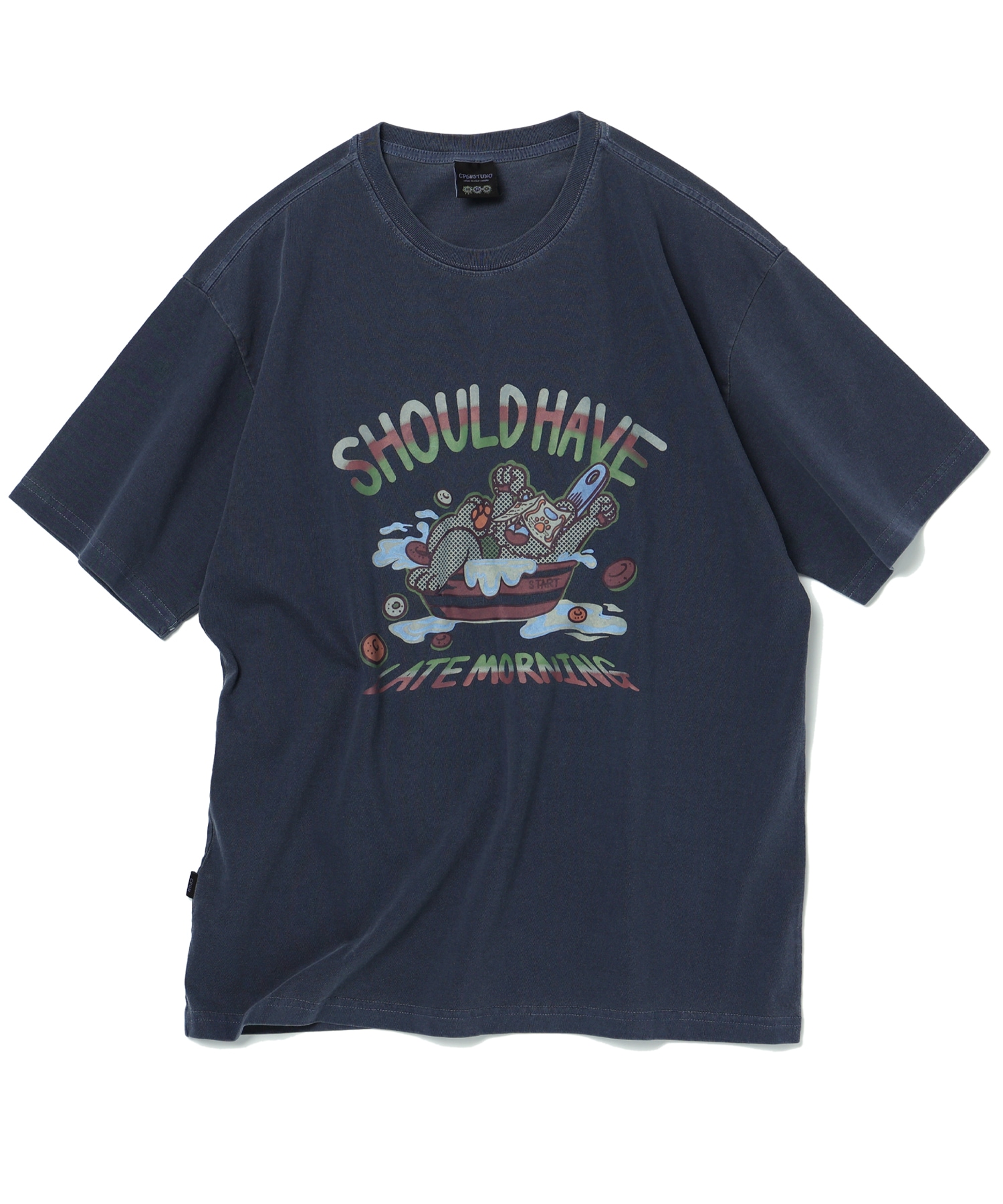 CPGN STUDIO シリアルテディピグメントショートスリーブ T シャツダークブルー
