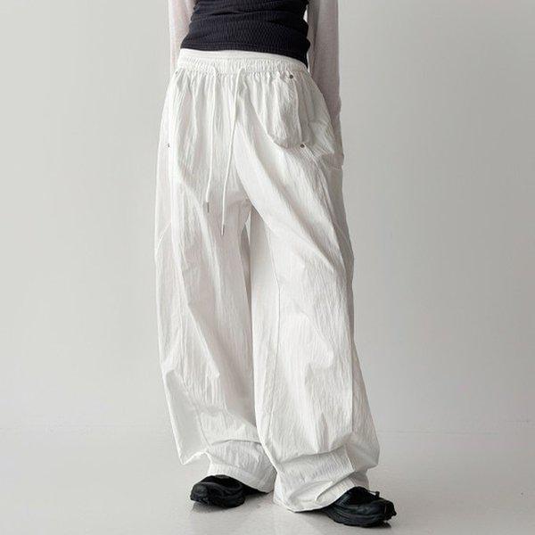 Hスタイル(PT)ピオポケットアイレットワイドパンツ 春 初秋 女性 スラックス ワイドパンツ バギーパンツ ルーズフィット デイリー