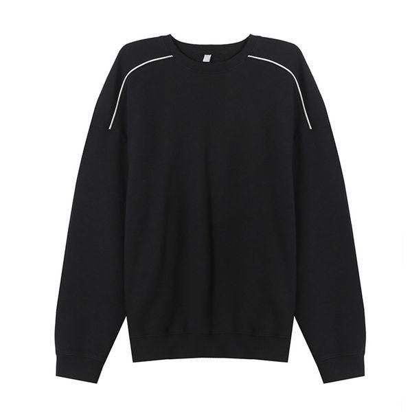 メンズラインラウンド長袖TシャツAC TSA Q030ブラック_P423241785