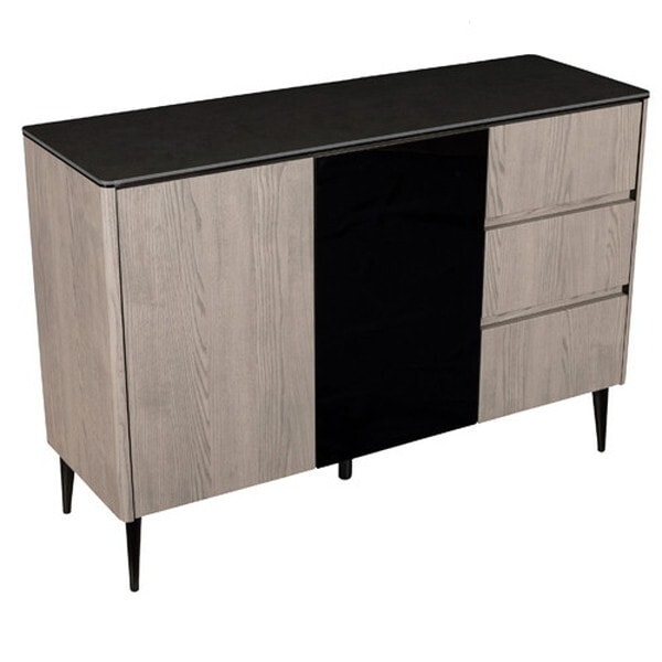 筑波産商 キャビネットB 120 セラミックトップ E/GA 天板エボニーブラック/本体グローアッシュ メーカー直送 75,328円