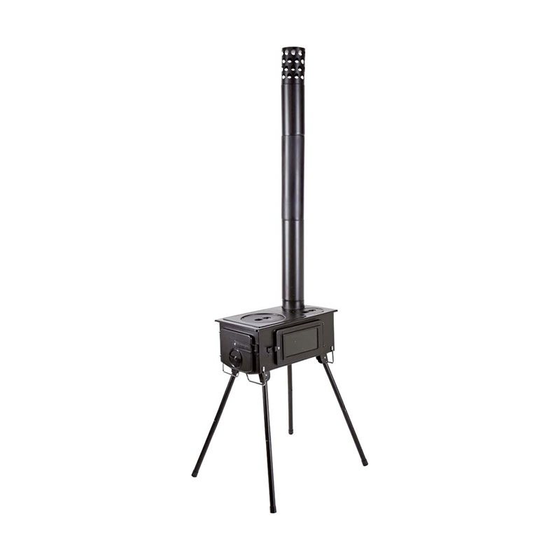 KAMADO（かまど）煙突 ガラス窓付 角型ストーブ トレッキング キャンプ用品 調理用具 (UG75)