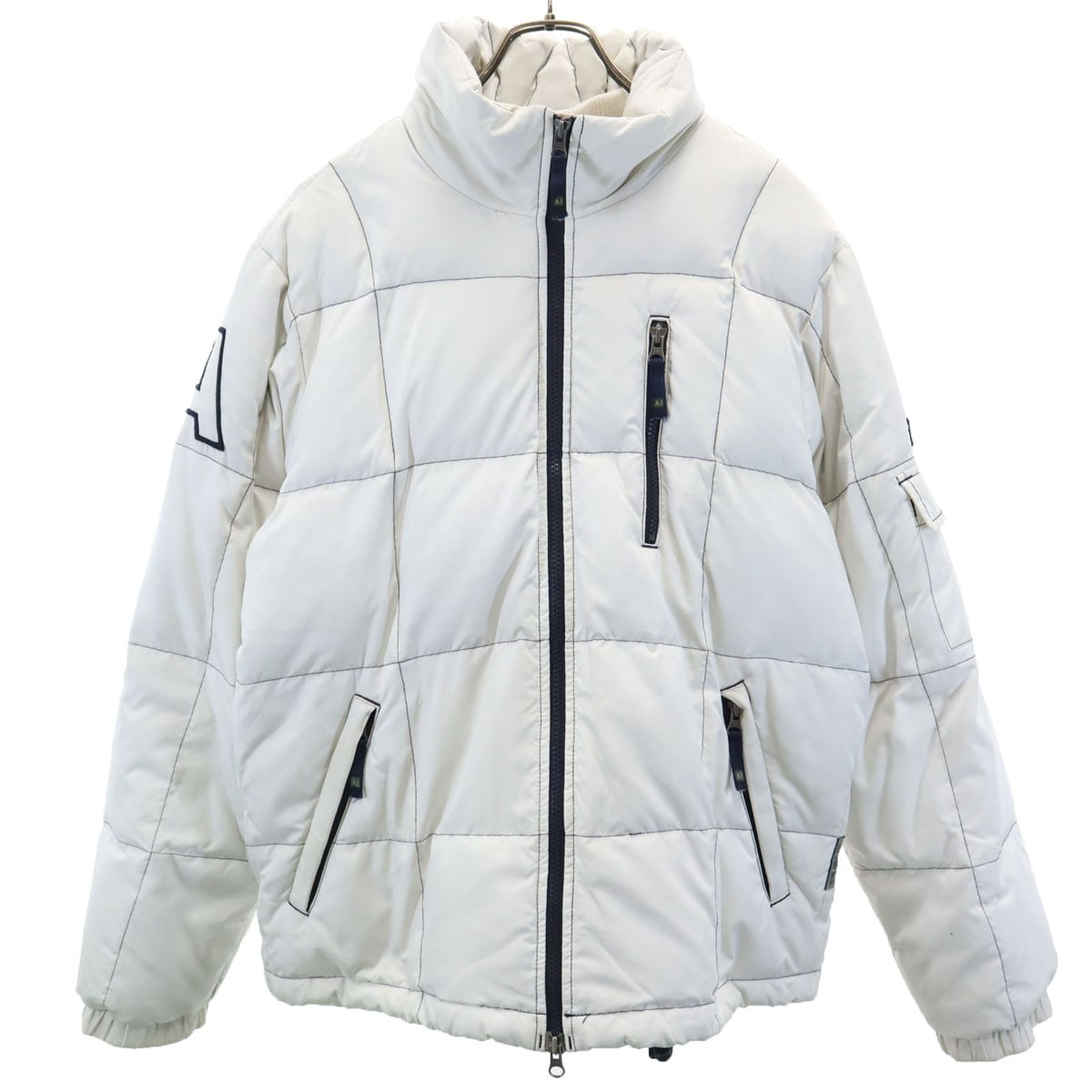 ARMANI JEANS アルマーニジーンズ スノーボード ダウンジャケット 32 白系 スキー レディース 古着