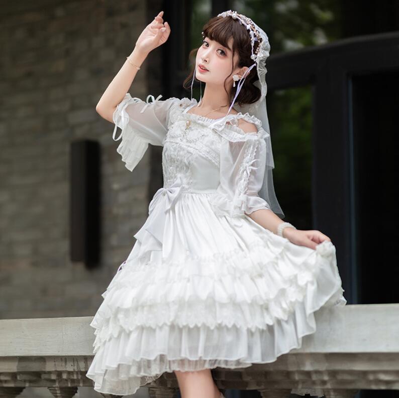 ジャンパースカート ロリータワンピース 可愛いロリータ服 甘ロリータ プリンセスドレス チュールワンピース フリル パーティードレス フレアワンピース Lolita 大人コスチューム ゴスロリ ハロウ