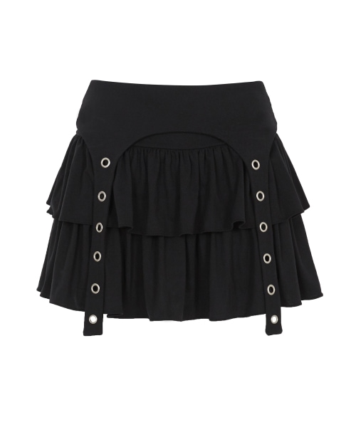 【ILLIGO】 Layered Ruffle Lip Skirt Black 正規品