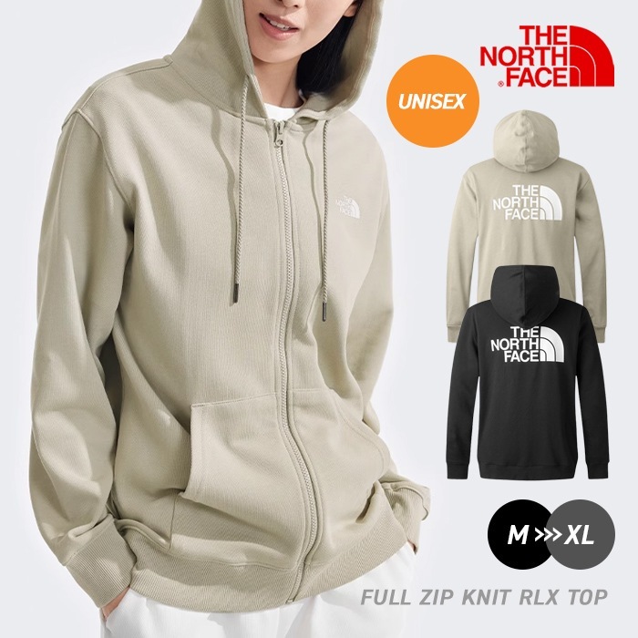 【SHOPクーポンあり】レディース メンズ パーカー ブラック グレー スウェット ジップ ファスナー フーディー バックプリント フード ポケット ロゴ NF0A83OR カジュアル ペア カップル