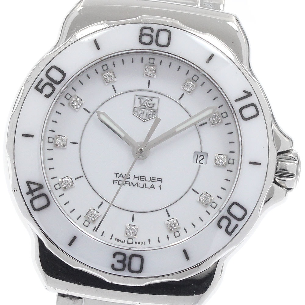 タグホイヤー TAG HEUER WAH1315.BA0868 フォーミュラ1 12Pダイヤ デイト クォーツ レディース 保証書付き_958083【中古】