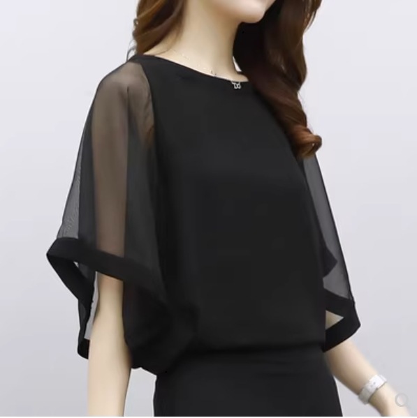 レディース トップス シャツ ブラウス 上着 7分袖 ドロップショルダー オープンショルダー フリル袖 ベルスリーブ ホルターネック 背中開き タックプリーツ シフォン フリル 透け感 ギャザー