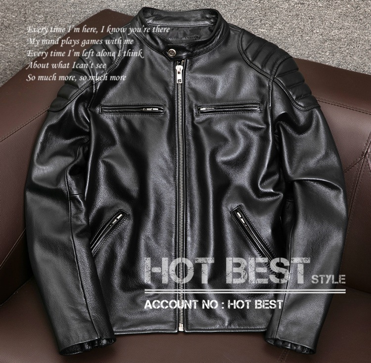 カウハイド アウトロースタイル パテッド シングルライダース 中綿 革ジャン レザージャケット イタリアンレザー クロム鞣し 牛革