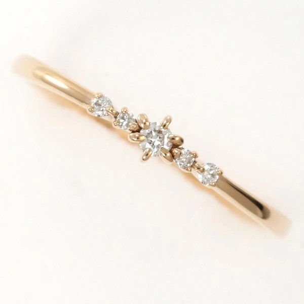カナル4℃ K10PG リング 指輪 9号 ダイヤ 総重量約1.0g ジュエリー 中古