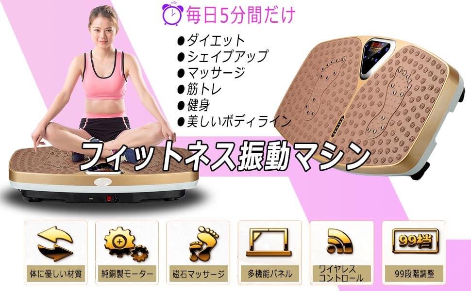 HUIMEILI音楽プレイヤー機能付 磁石足マッサージ 振動マシン フィットネスマシン スマート 振動ステッパー バランスウェーブ 全身振動マシンぶるぶる振動マシン振動 フィットネスマシン バランスウ