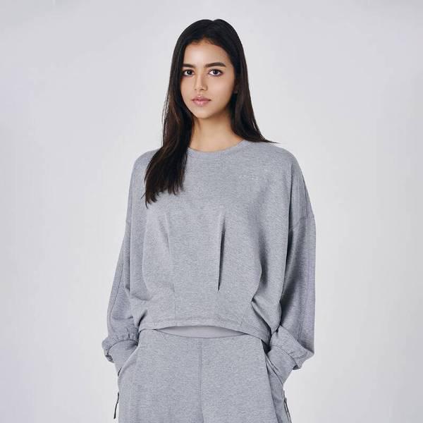 女性用モダールルーズフィットピンタックTシャツSPJFCNRL353WMGR 709713