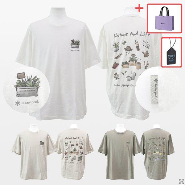 コットンネイチャーグラフィック半袖Tシャツ 男女共用 [デパート版]