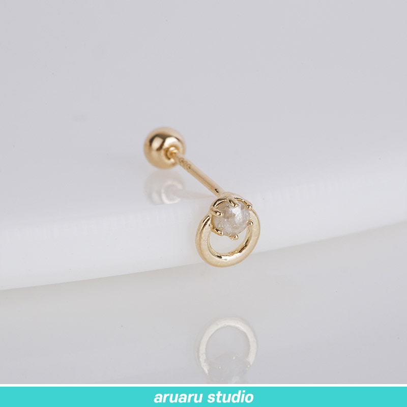 【韓国のピアス】SPR103_14K Gold, ラフダイヤ 軟骨ピアス 韓国のピアス】SPR103_14K Gold, ラフダイヤ 軟骨ピアス ピアス