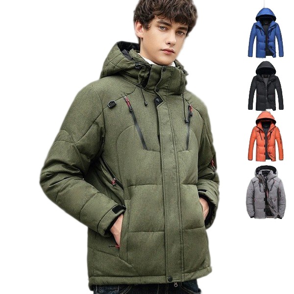 ダウンジャケット メンズ 中綿 ショート フード 厚手 ダウンコート ファスナー 秋冬 防寒防風 8,535円