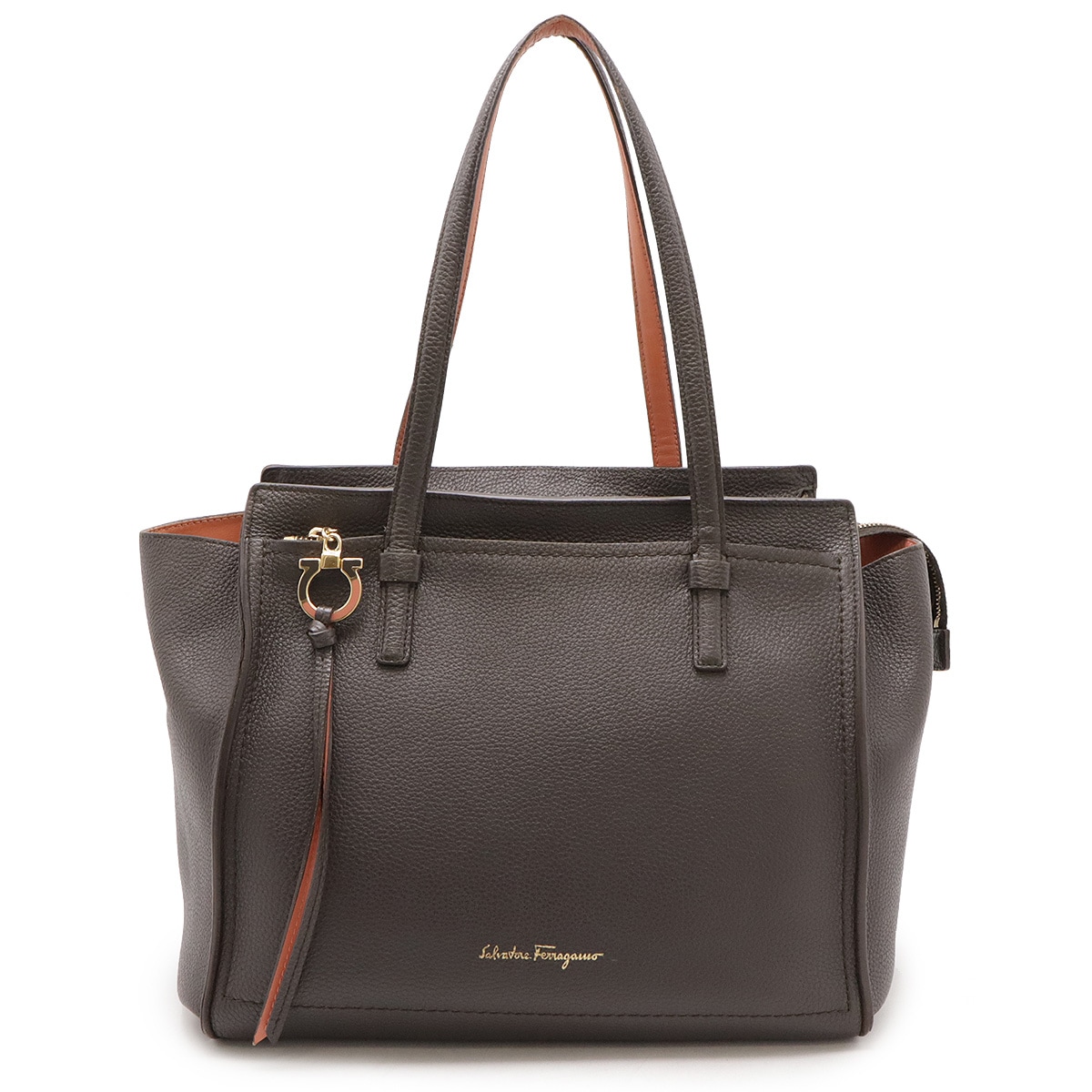 エイミー ガンチーニ トートバッグ ショルダーバッグ レザー ブラウングレー系 サーモンピン