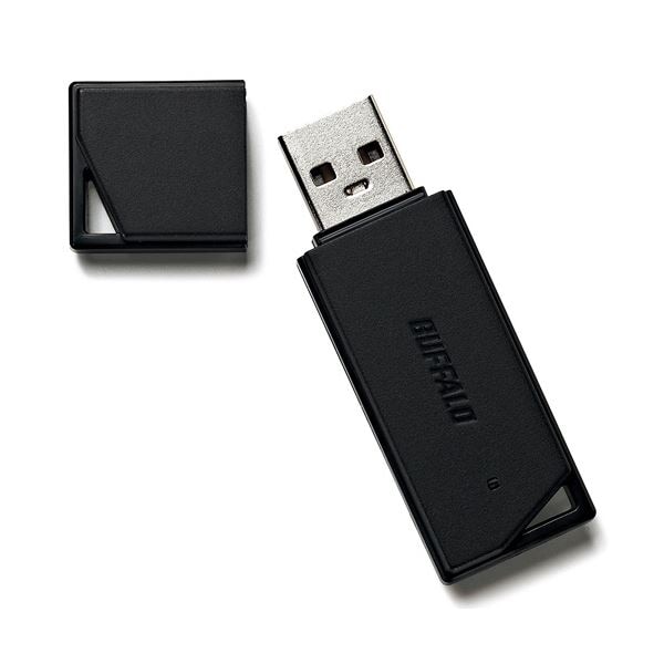 （まとめ） バッファローUSB2.0 どっちもUSBメモリー 64GB ブラック RUF2-KR64GA-BK 1個 [x3セット]